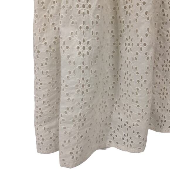 Ba&sh Selya Broderie Anglasis Eyelet Cotton Shirt Dress In Ecru Size 4 - Picture 6 of 13
